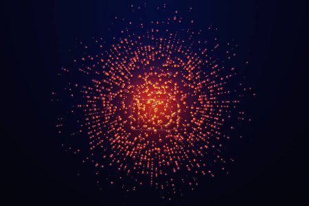 Foto de 3d illustration of a transparent ball, consisting of a large number of balls , lins. Futuristic, abstract modeling.Cybernetic ball shape - Imagen libre de derechos