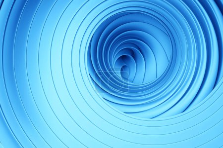 Téléchargez les photos : 3D rendering abstract  blue  round fractal, portal. Colorful round spiral. - en image libre de droit
