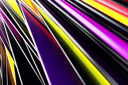 Téléchargez les photos : 3d illustration of a abstract  colorful background with lines.  Modern graphic texture. Geometric pattern. - en image libre de droit