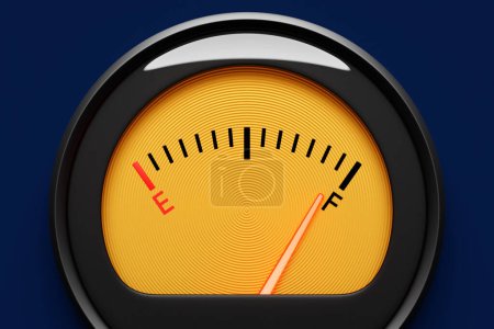 Photo for 3D illustration close-up of a petrol level icon in a car indicating no petrol - Royalty Free Image