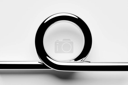 Photo for 3d render of a stainless steel spring on white background - Royalty Free Image