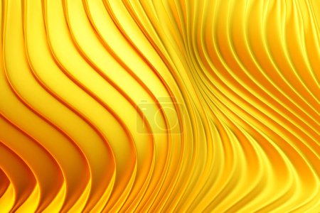 Téléchargez les photos : 3d illustration of   yellow  glowing color lines.  Technology geometry  background. - en image libre de droit