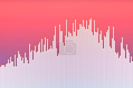 Téléchargez les photos : 3d illustration of a  pink abstract gradient background with lines. PRint from the waves. Modern graphic texture. Geometric pattern. - en image libre de droit