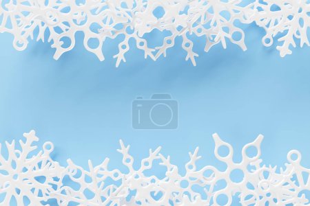 Photo for 3D illustration, winter snow background. Snowfall sky. Christmas background. Falling snow. - Royalty Free Image