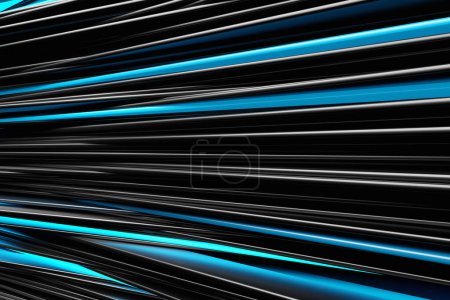Foto de 3d illustration of a blue and black  strip. Geometric stripes . Abstract  glowing crossing lines pattern - Imagen libre de derechos