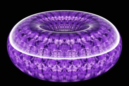 Foto de 3D illustration of a   purple  torus. Fantastic cell. Simple geometric shapes - Imagen libre de derechos