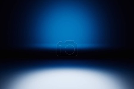 Téléchargez les photos : 3d illustration empty room with blue walls under white light - en image libre de droit