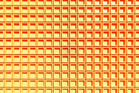 Photo for 3d illustration of orange wall stripes . Set of squares on monocrome background, pattern. Geometry  background, pattern - Royalty Free Image