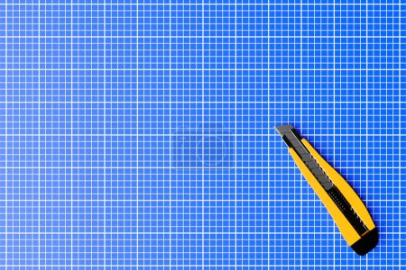 Foto de 3D illustration of a cutter in cartoon style on a blue background. Hand carpentry tool for the workshop. - Imagen libre de derechos