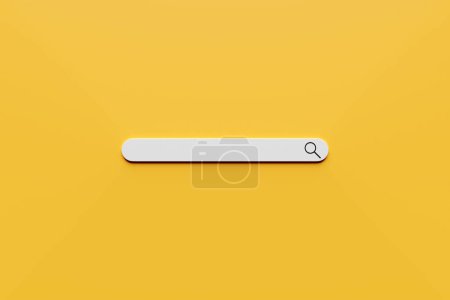 Photo for 3D illustration, Search bar design element on a yellow background. - Royalty Free Image