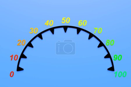 Foto de 3d illustration round control panel icon.  Risk concept on  spedometer. Credit rating scale - Imagen libre de derechos