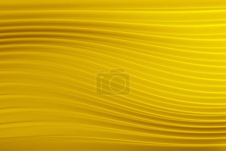 Photo for 3d illustration of a stereo strip of different colors. Geometric stripes similar to waves. Abstract  yellow glowing crossing lines pattern - Royalty Free Image