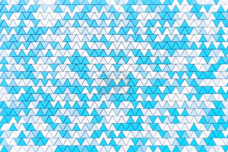 Téléchargez les photos : 3d Illustration  rows of  blue and white triangle  .Geometric background,  pattern. - en image libre de droit