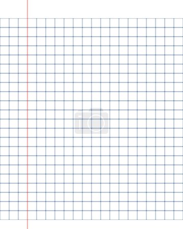 Téléchargez les photos : Square background illustration with a grid in the center and a border on it. Checkered  graph background mockup with note field. Sheet from a school notebook. 3D illustration - en image libre de droit