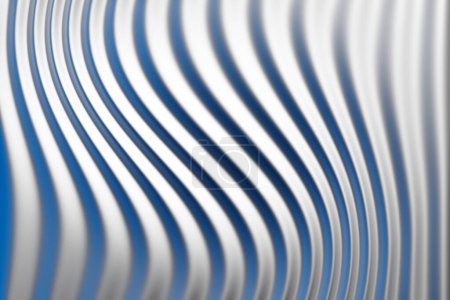 Photo for 3d illustration of a stereo strip of different colors. Geometric stripes similar to waves. Abstract  gray glowing crossing lines pattern - Royalty Free Image