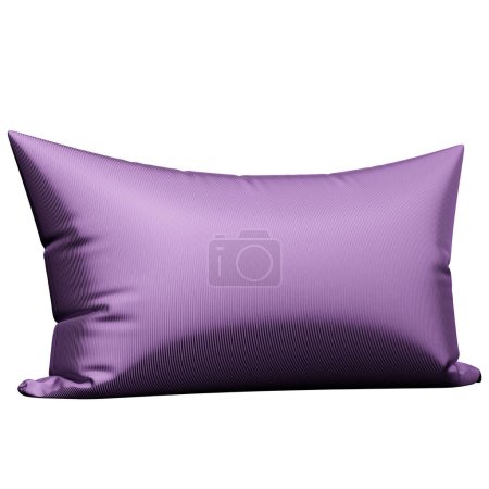 Téléchargez les photos : Illustration 3d d'oreiller rectangulaire rose sur fond blanc isolé - en image libre de droit
