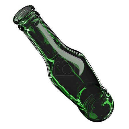 Foto de 3d illustration of a green glass beer bottle on white isolated background - Imagen libre de derechos