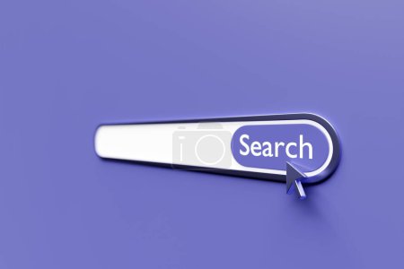 Photo for 3d illustration of an internet search page on a purple background. Search bar  icons - Royalty Free Image