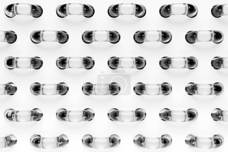 Foto de Ilustración 3D de un fondo abstracto volumétrico geométrico con figuras similares a las manijas de las puertas. Textura gráfica moderna. Patrón geométrico. - Imagen libre de derechos