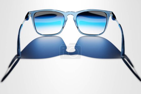 Photo for 3d illustration of black hipster sunglasses on isolated background - Royalty Free Image