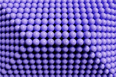 Foto de 3d illustration of purple balls.Set of  balls  on monocrome background, pattern. Geometry  background - Imagen libre de derechos