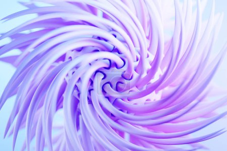 Photo for 3D rendering abstract  pink round fractal, portal.  round spiral on black   isolated background - Royalty Free Image