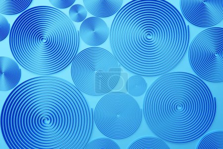 Téléchargez les photos : 3D rendering abstract blue round fractal, portal. Colorful round spiral. - en image libre de droit
