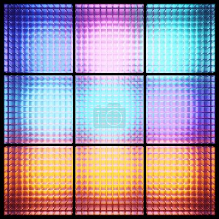 Téléchargez les photos : 3d illustration of different rows of   colorful  squares .Set of cubes . Geometry  background - en image libre de droit