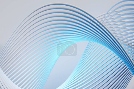 Photo for 3d illustration of geometric  blue  wave surface. - Royalty Free Image