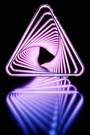Photo for 3D illustaration of a pink light triangle. Fantastic cell.Simple geometric shapes - Royalty Free Image