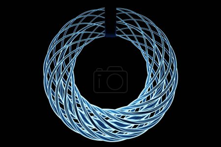 Foto de 3D illustration of a blue torus. Fantastic cell.Simple geometric shapes - Imagen libre de derechos