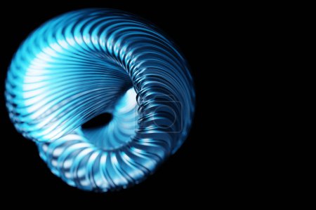 Foto de Ilustración 3D de cerca de la de una forma azul. Fantástica celda. formas geométricas simples - Imagen libre de derechos