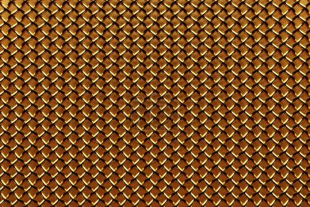 Foto de 3D illustration  gold metal mesh. Bright contrast color hand drawn ornament textured background. - Imagen libre de derechos