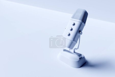 Photo for Retro microphone with background and copy space on white background - Royalty Free Image