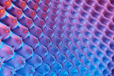 Photo for 3d illustration of geometric  blue and pink  wave surface.  Pattern of simple geometric  shapes - Royalty Free Image