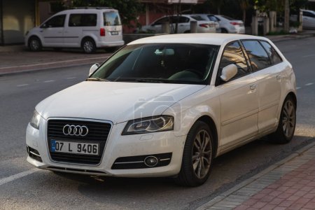 Photo for Side, Turkey -January 27, 2023:       Audi A3   is parking  on the street on a  summer day - Royalty Free Image