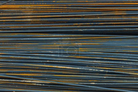 Photo for Close-up iron rebar for the construction of the construction of a new building - Royalty Free Image