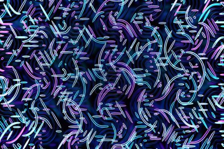 Foto de Beautiful  blue and pink texture. Unique pattern  design. digital abstract pattern, 3D illustration - Imagen libre de derechos