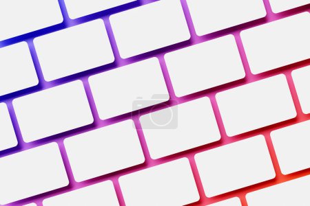 Téléchargez les photos : 3D illustration  of bright white light frame in a row on a pink and blue  isolated background. - en image libre de droit