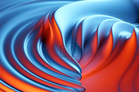 Foto de Abstract geometric lines design element.  Blue   and red striped background. 3d illustration - Imagen libre de derechos