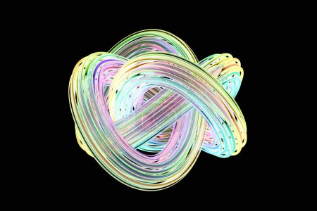 Foto de 3D illustration, transparent   illusion isometric abstract shapes colorful shapes intertwined - Imagen libre de derechos