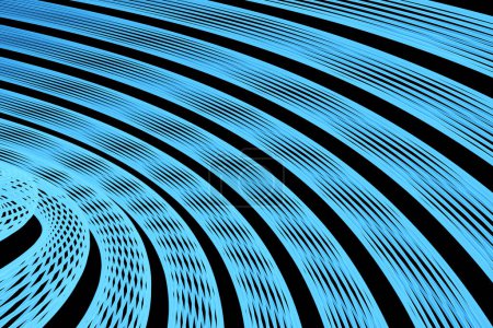 Foto de 3d ilustración de una forma azul. Patrón de líneas brillantes abstractas - Imagen libre de derechos
