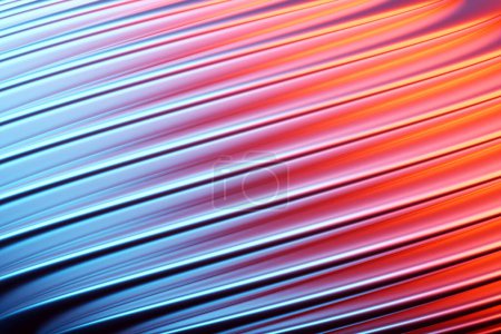Téléchargez les photos : Abstract geometric lines design element.  Blue   and pink  striped background. 3d illustration - en image libre de droit