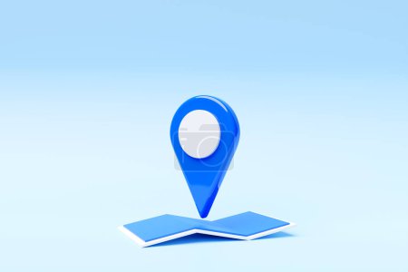 Photo for 3d illustration of an icon with a red destination point on the map. navigation marker - Royalty Free Image