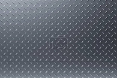 Photo for Metal floor plate with diamond pattern. 3D illustration. Steel plate metal background or texture - Royalty Free Image