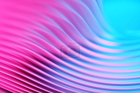 Foto de Elemento abstracto de diseño de líneas geométricas. Fondo de rayas horizontales rosadas. ilustración 3d - Imagen libre de derechos