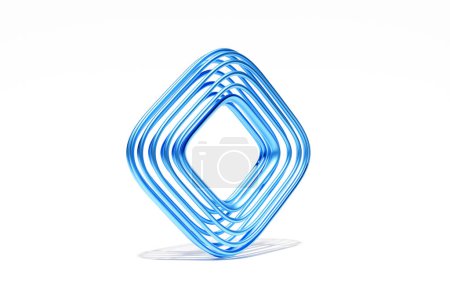 Foto de 3D illustration of a  blue   ring, torus. Fantastic cell.Simple geometric shapes - Imagen libre de derechos
