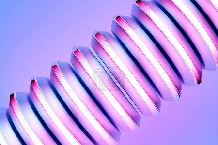 Foto de Ilustración 3D tubo púrpura de una forma inusual sobre un fondo monocromo - Imagen libre de derechos