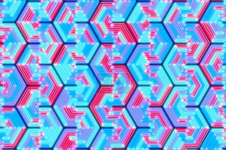 Photo for Beautiful  blue and pink texture. Unique pattern  design. digital abstract pattern, 3D illustration - Royalty Free Image
