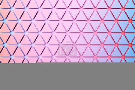 Téléchargez les photos : 3d Illustration  rows of   pink  triangle  .Geometric background,  pattern. - en image libre de droit